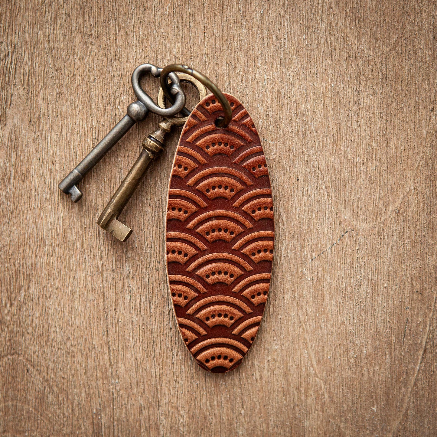 Artisan Leather Keychain Design 07