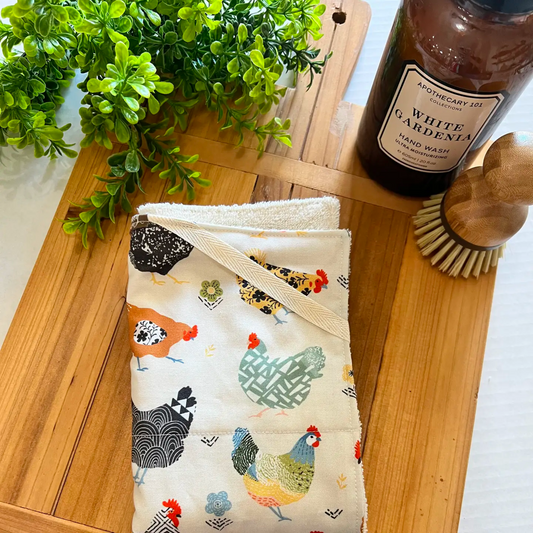 Floral Chickens Drying Mat