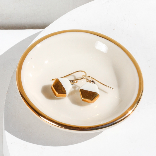 Gold Rimmed Ring Dish