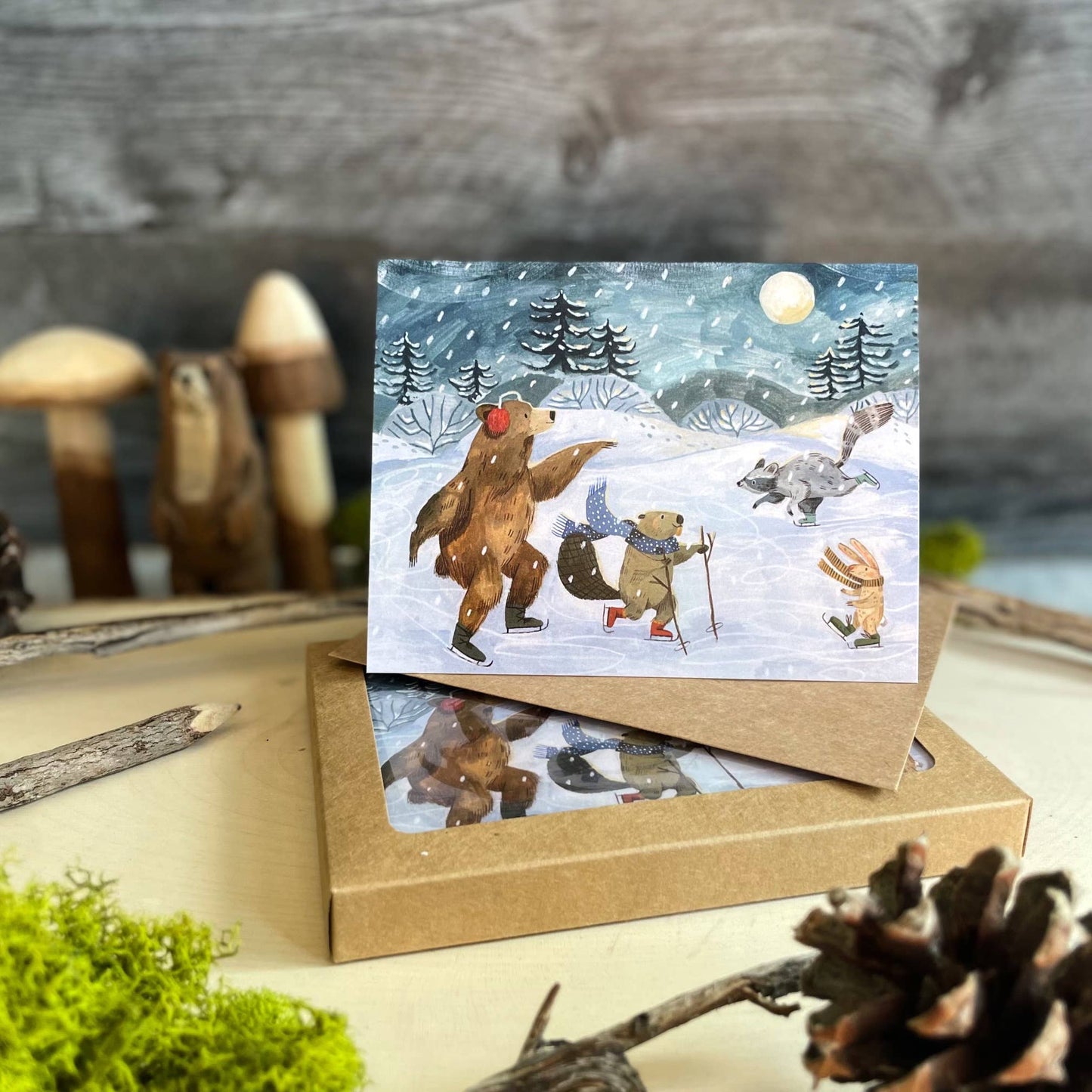 Winter Ice Skating Boxed Card Set