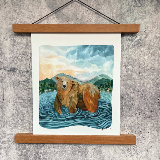 Glacier Grizzly Print