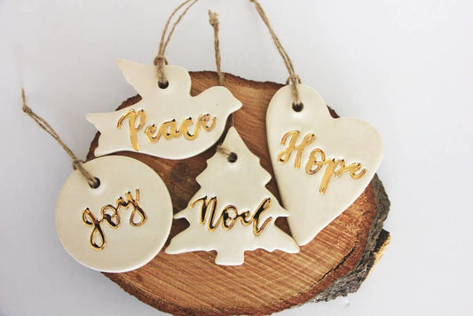 Gold Leaf Word Ornament