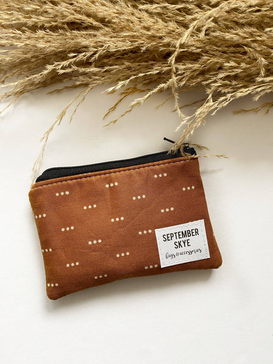 Rust Dots Mini Coin Purse