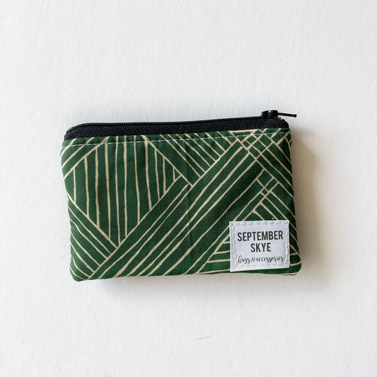 Green Geometric Mini Coin Purse